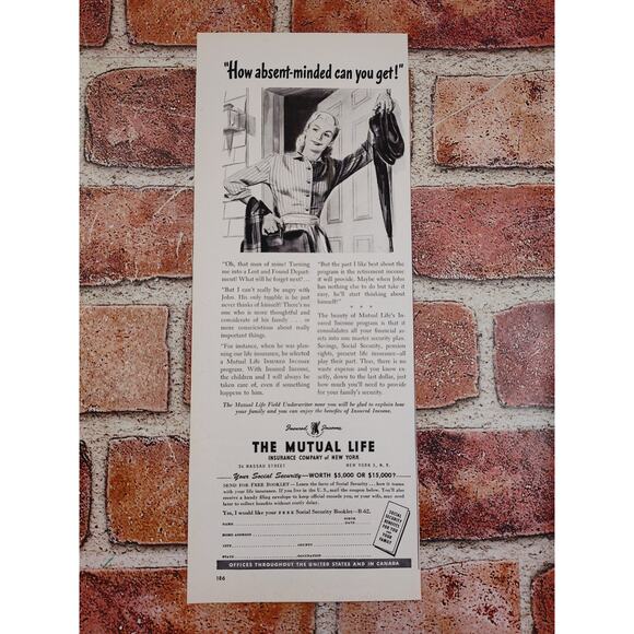 1950 "How Absent-Minded Can You Get!" Smirking Wife Holding Hubbys Vtg Print Ad - Picture 6 of 7